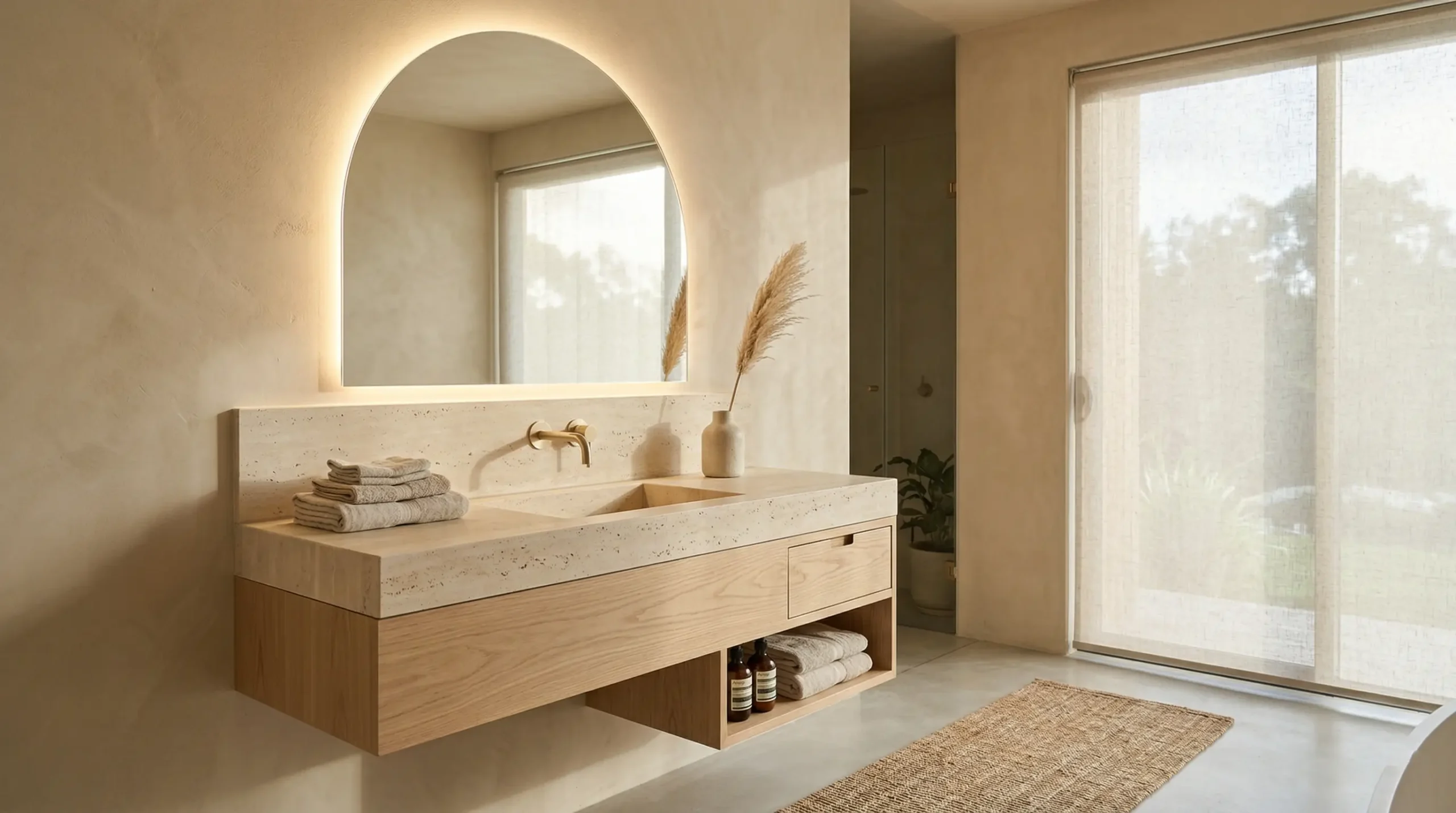 Single hotel bathroom vanities custom made for hospitality projects