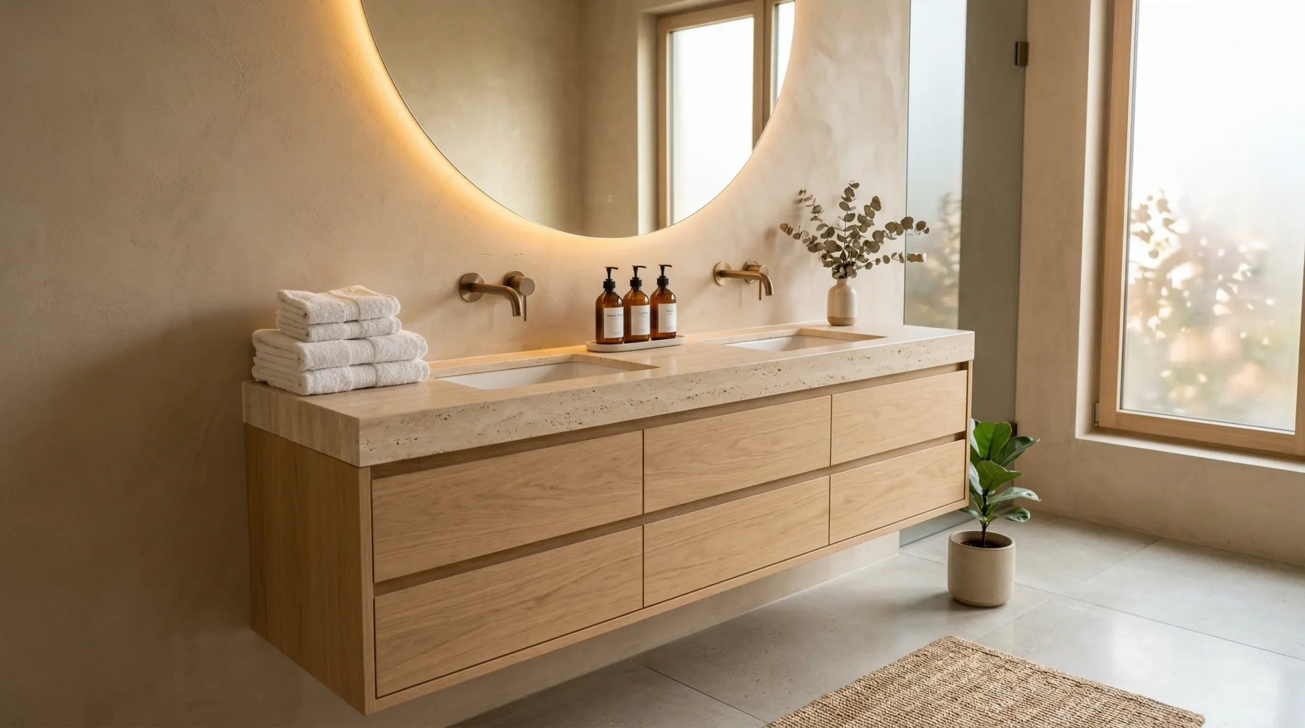 Double apartment bathroom vanities engineered by George makers
