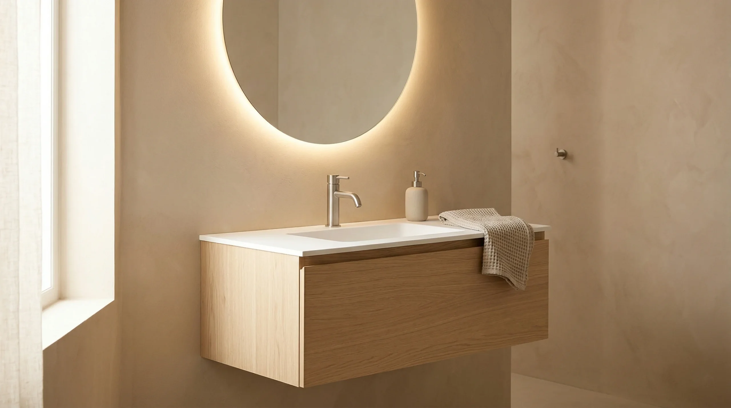 Space-Saving Modern Apartment Bathroom Vanities for commercial developments