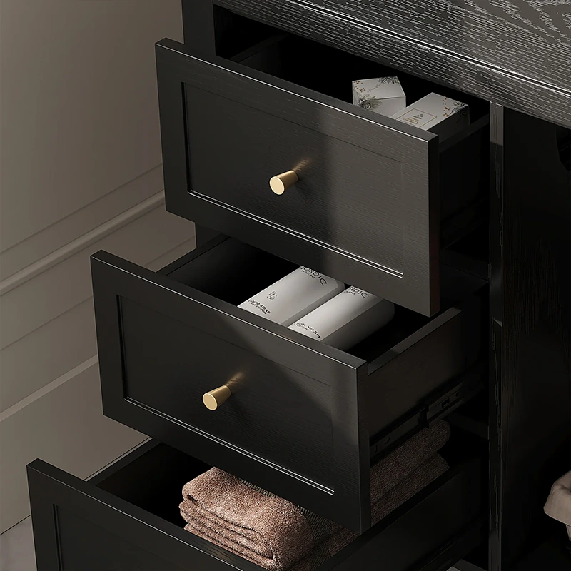 HW0003 36" Hotel Vanity: Smart soft-close storage & organizers. Luxury 'guest-first' design for high-end resorts and projects.