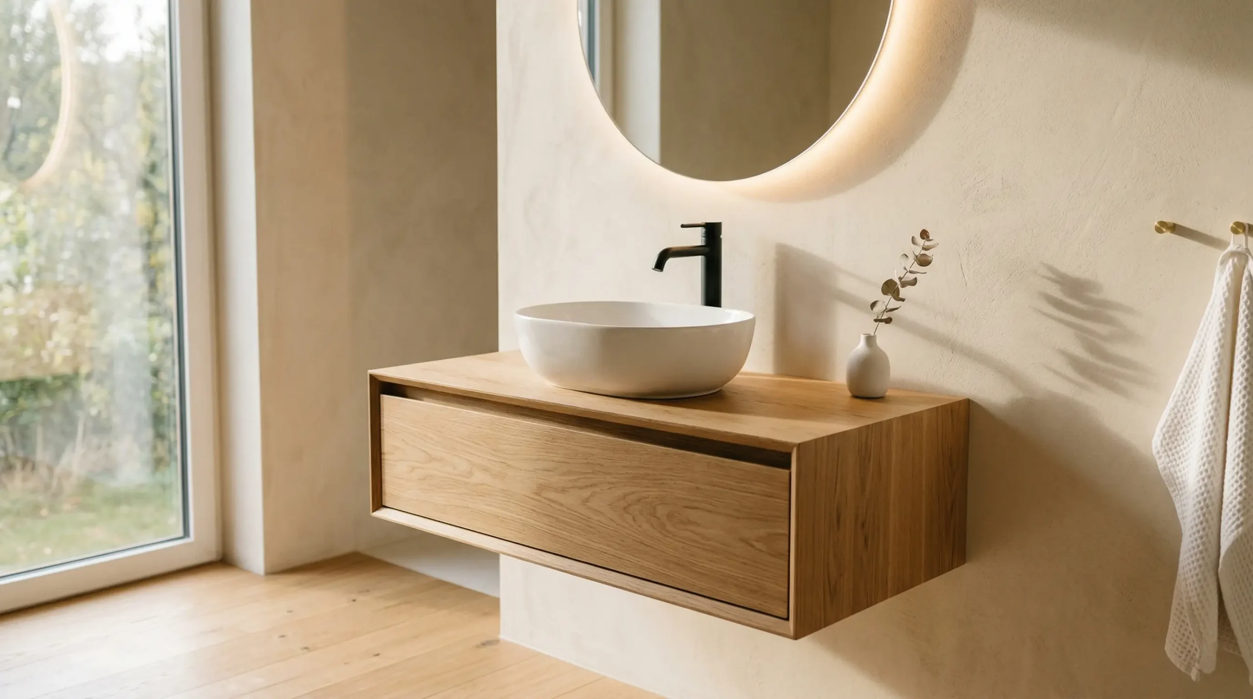 Small floating bathroom vanities space-saving solutions for hospitality by George