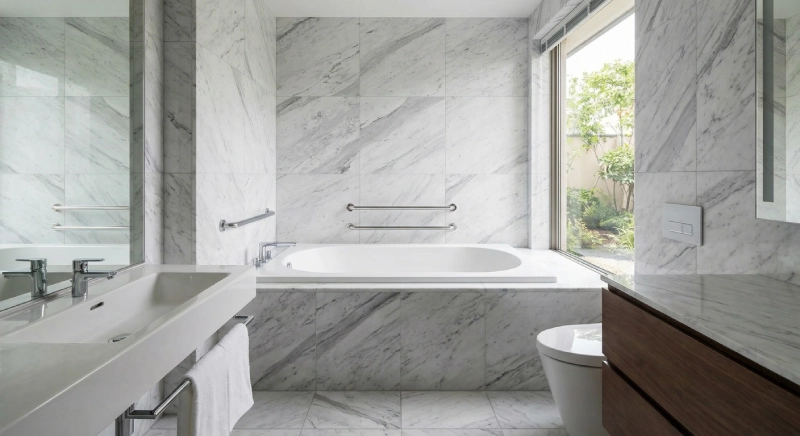 ADA grab bars placement for transfer tubs