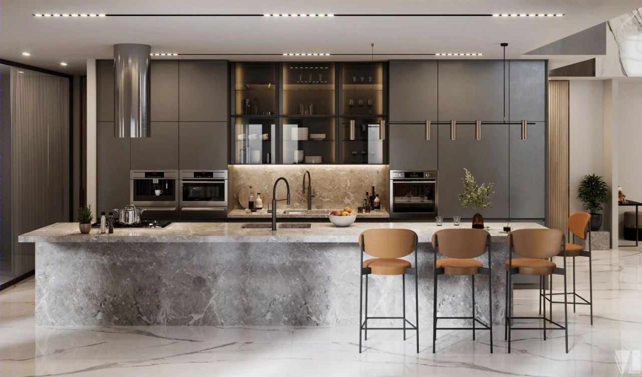 Modern kitchen cabinets for hotel and apartment projects