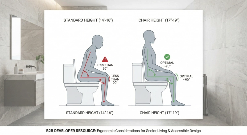 Ergonomic comparison of chair height and standard toilets