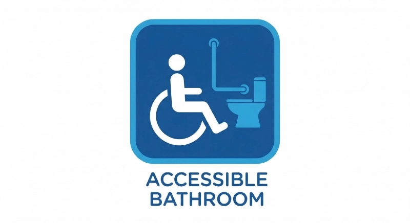 ADA and accessibility compliance icon for hospital bathrooms