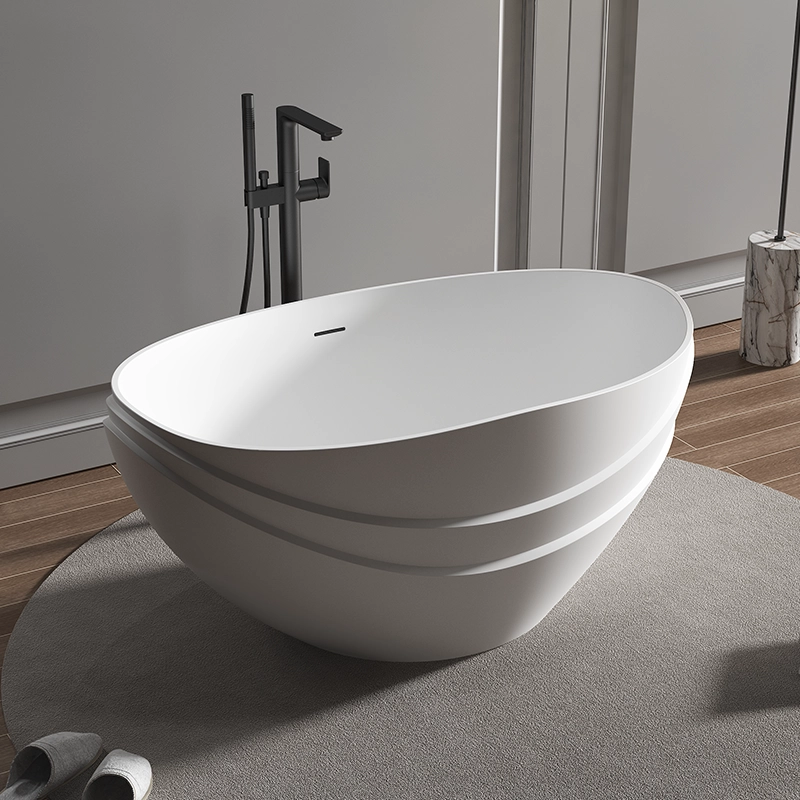 Luxury Matte White Solid Surface Bathtub Supplier
