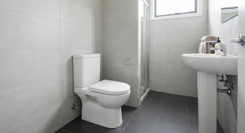 Staff bathroom two-piece toilet for villa project