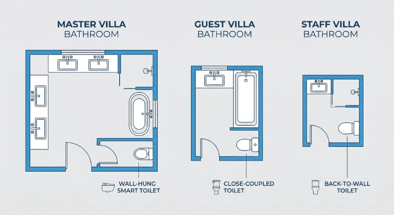 Toilet specification guide for multi-villa projects