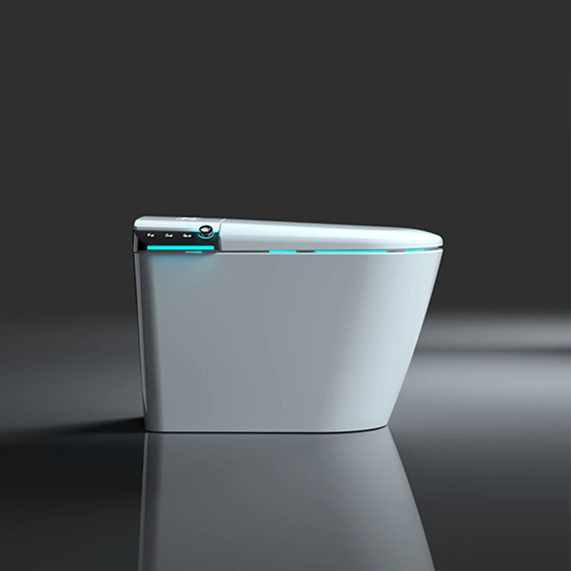 commercial smart toilet with intelligent functions for hotel side view commercial smart toilet with intelligent functions for hotel side view