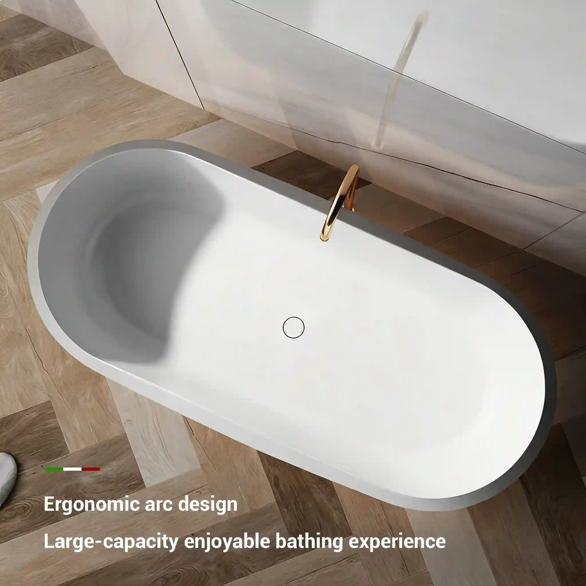 ergonomic art design of artificial stone bathtub for villa