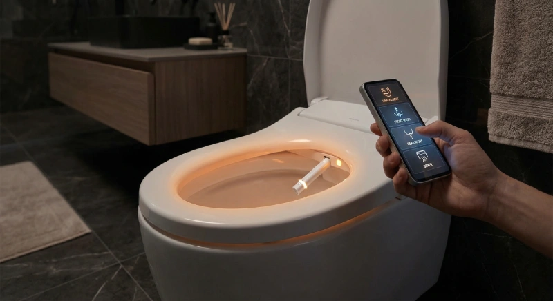 smart toilet features in luxury bathroom experience
