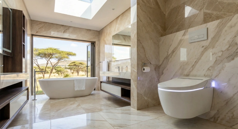 smart toilet in luxury villa project case study