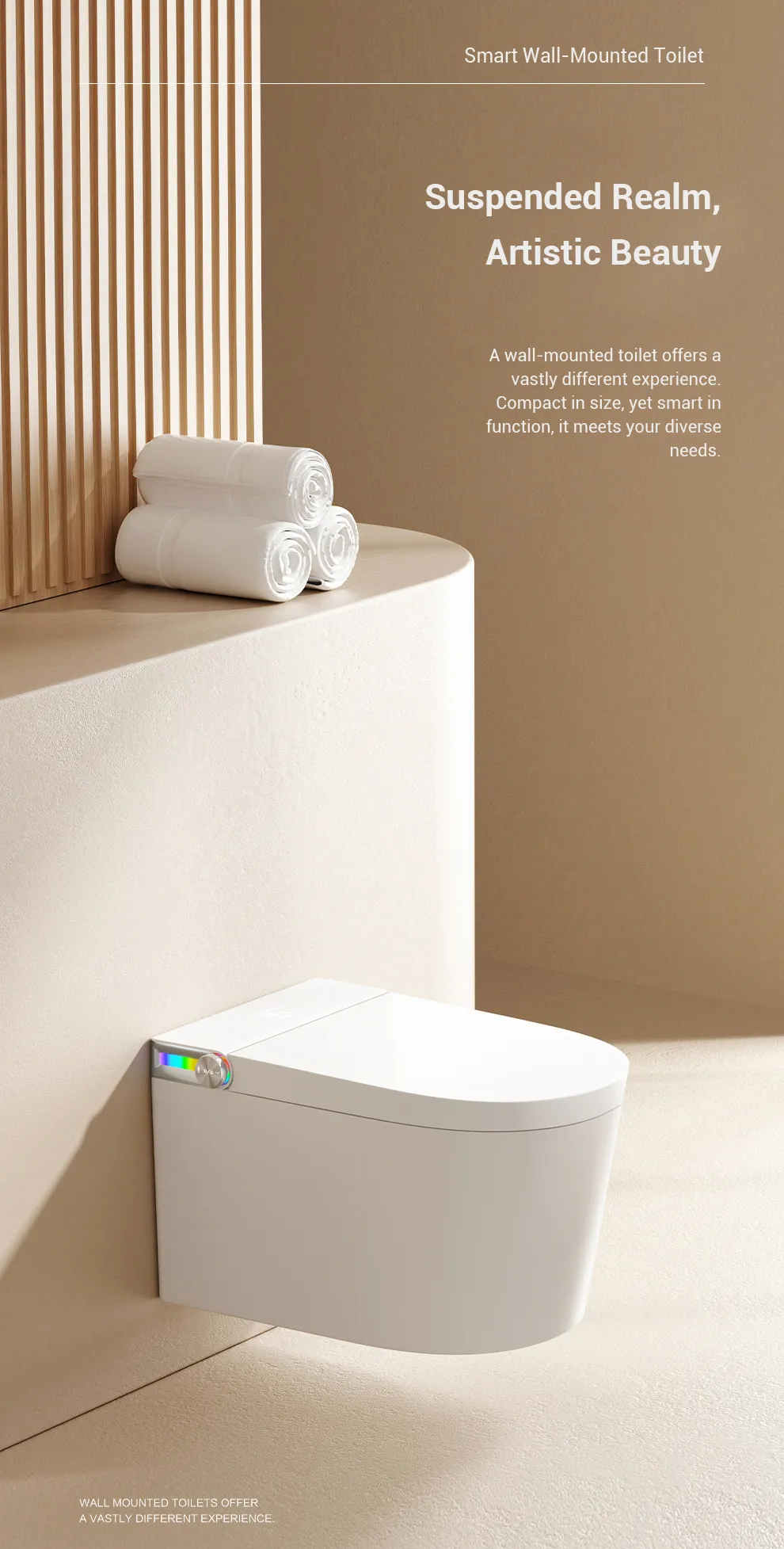 wall-mounted smart toilet with artistic beauty for villa