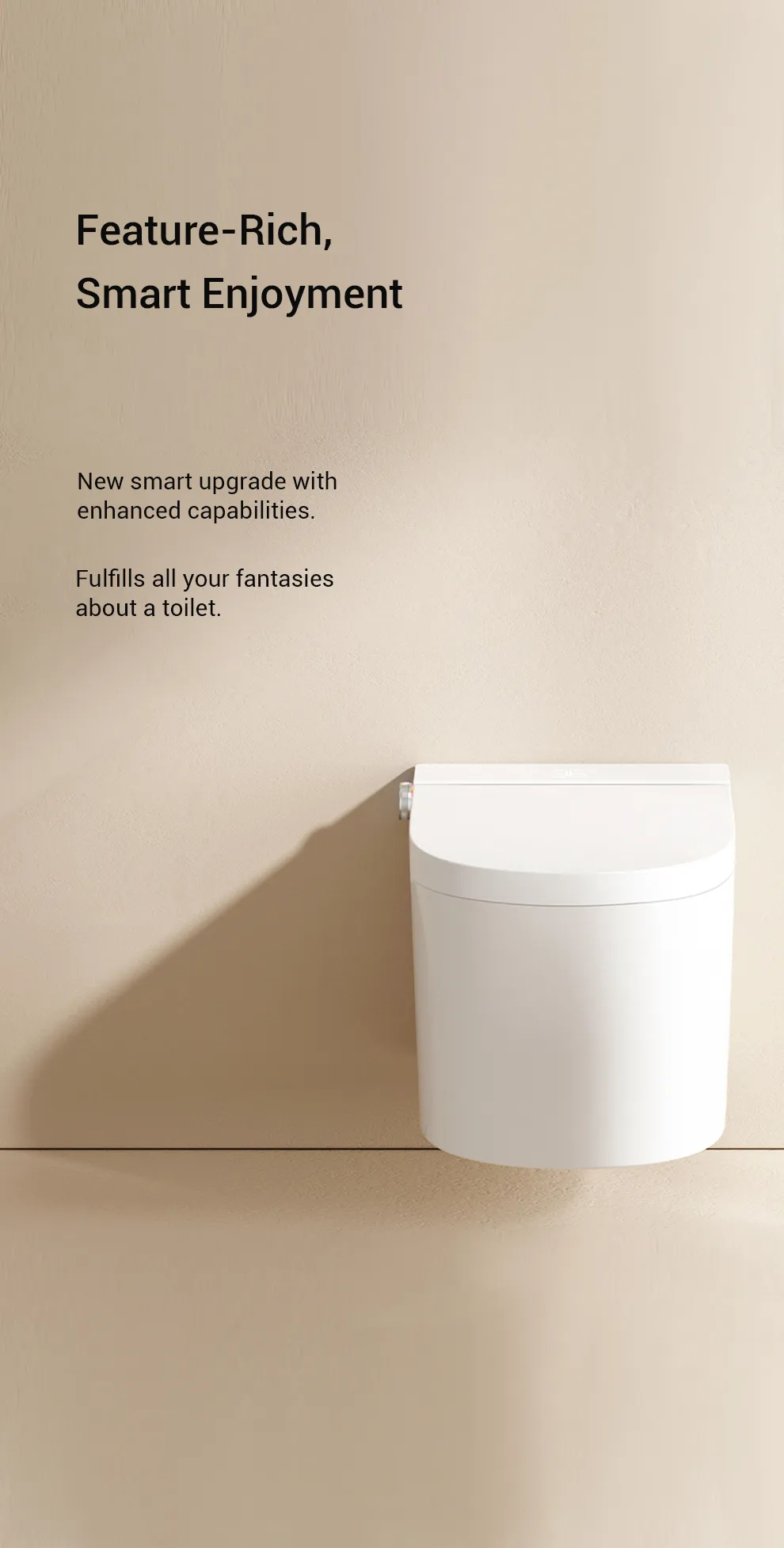 wall-mounted smart toilet with concealed tank for hotel front view