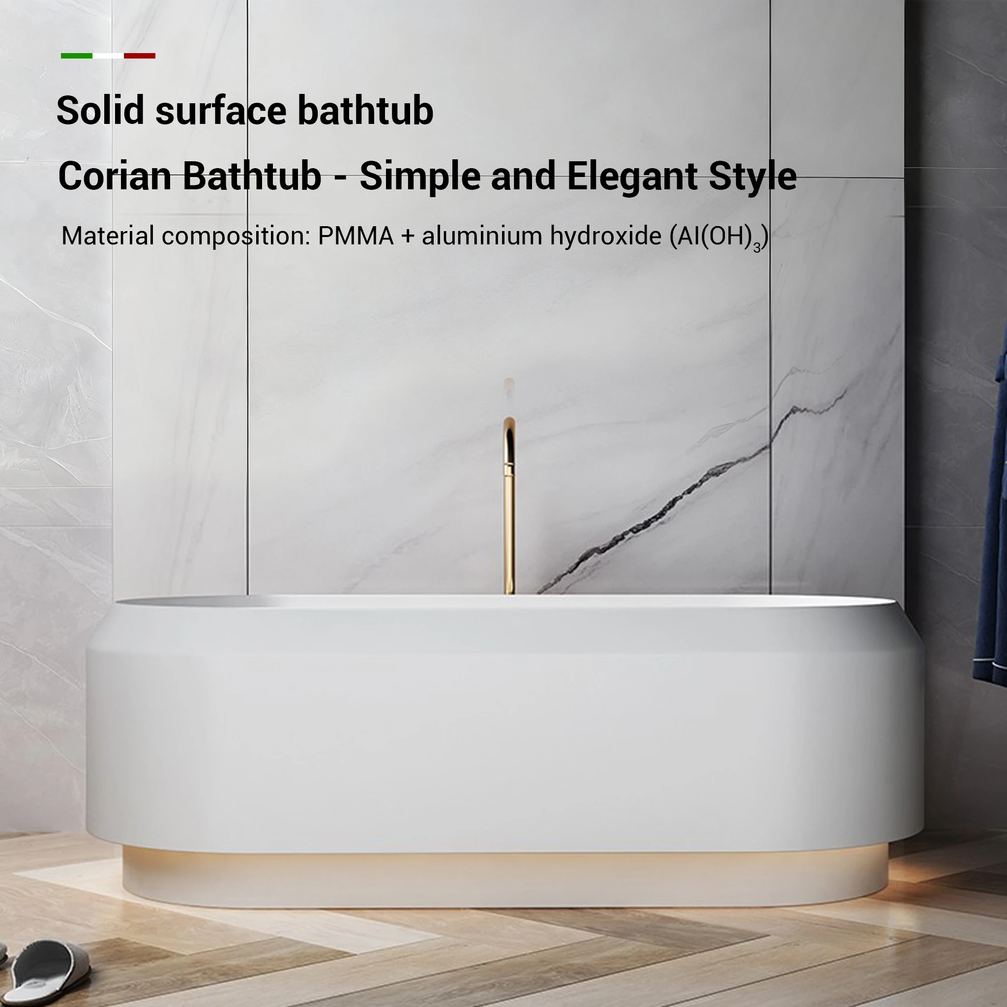 elegant style of solid surface bathtub for villa