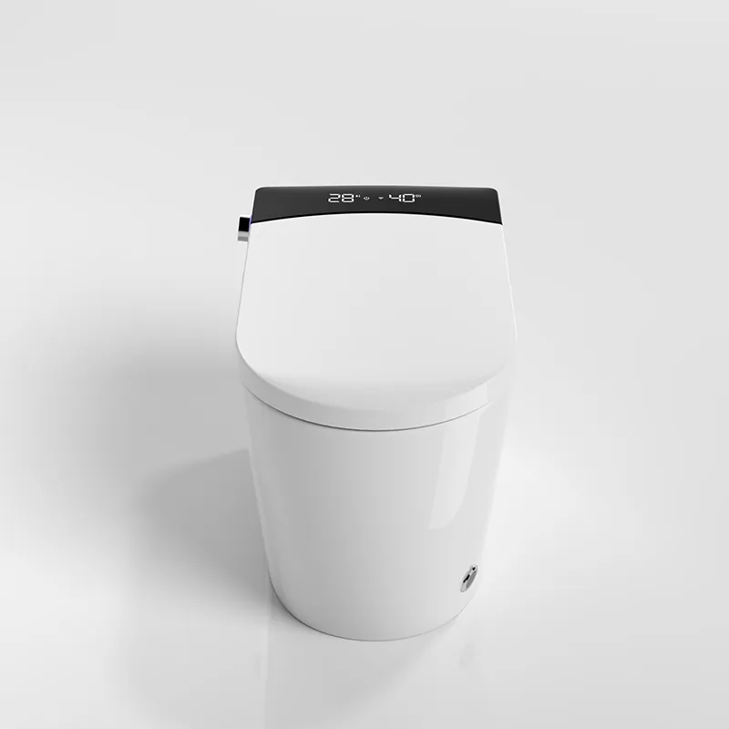 smart toilet with close seat cover front view smart toilet with close seat cover front view