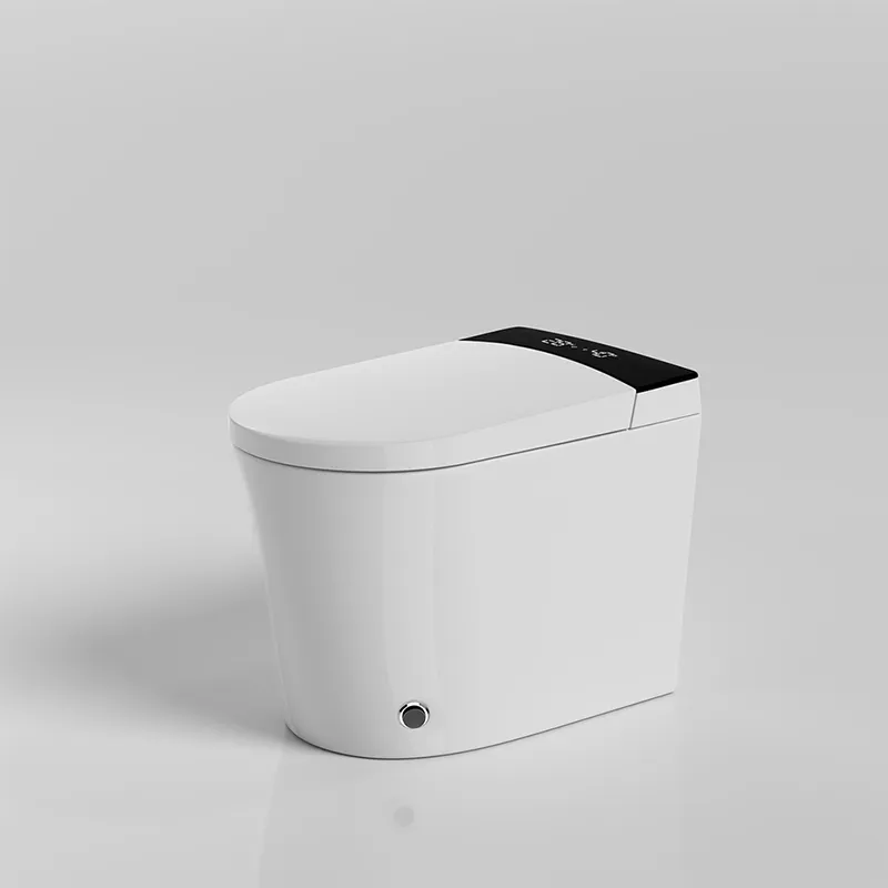 smart toilet with bidet and heated seat left side view smart toilet with bidet and heated seat left side view