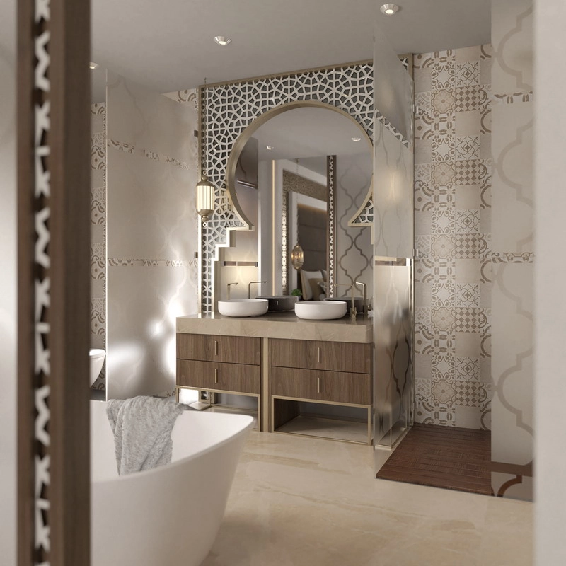 Qatar villa bathroom vanity detail