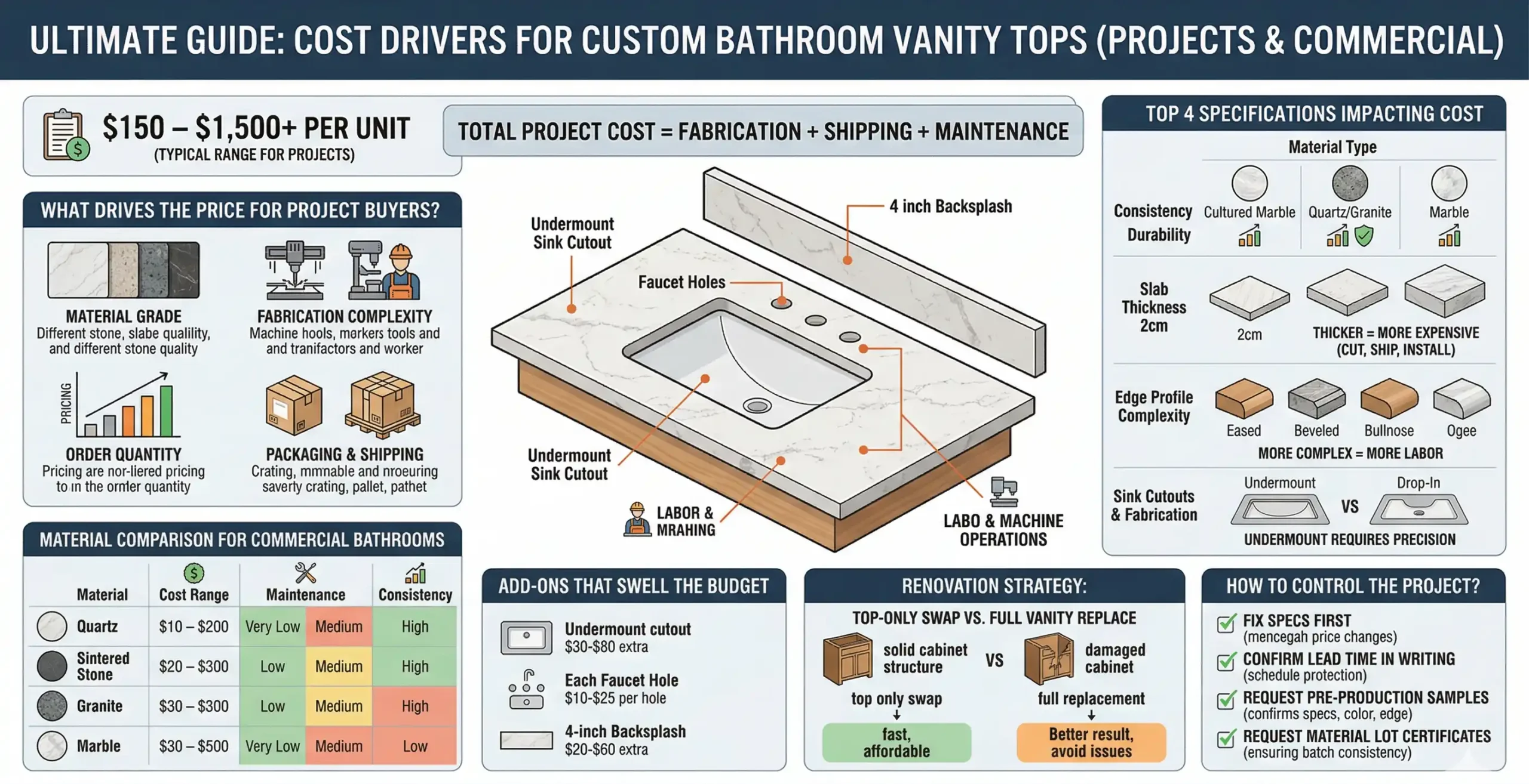 How Much Does a Custom Bathroom Vanity Top Cost?