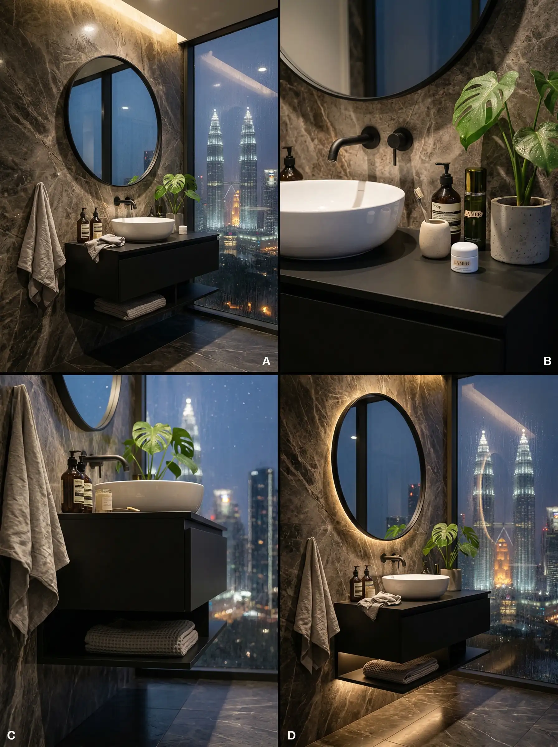 KL City Apartments - Compact Wall-Mounted Vanities