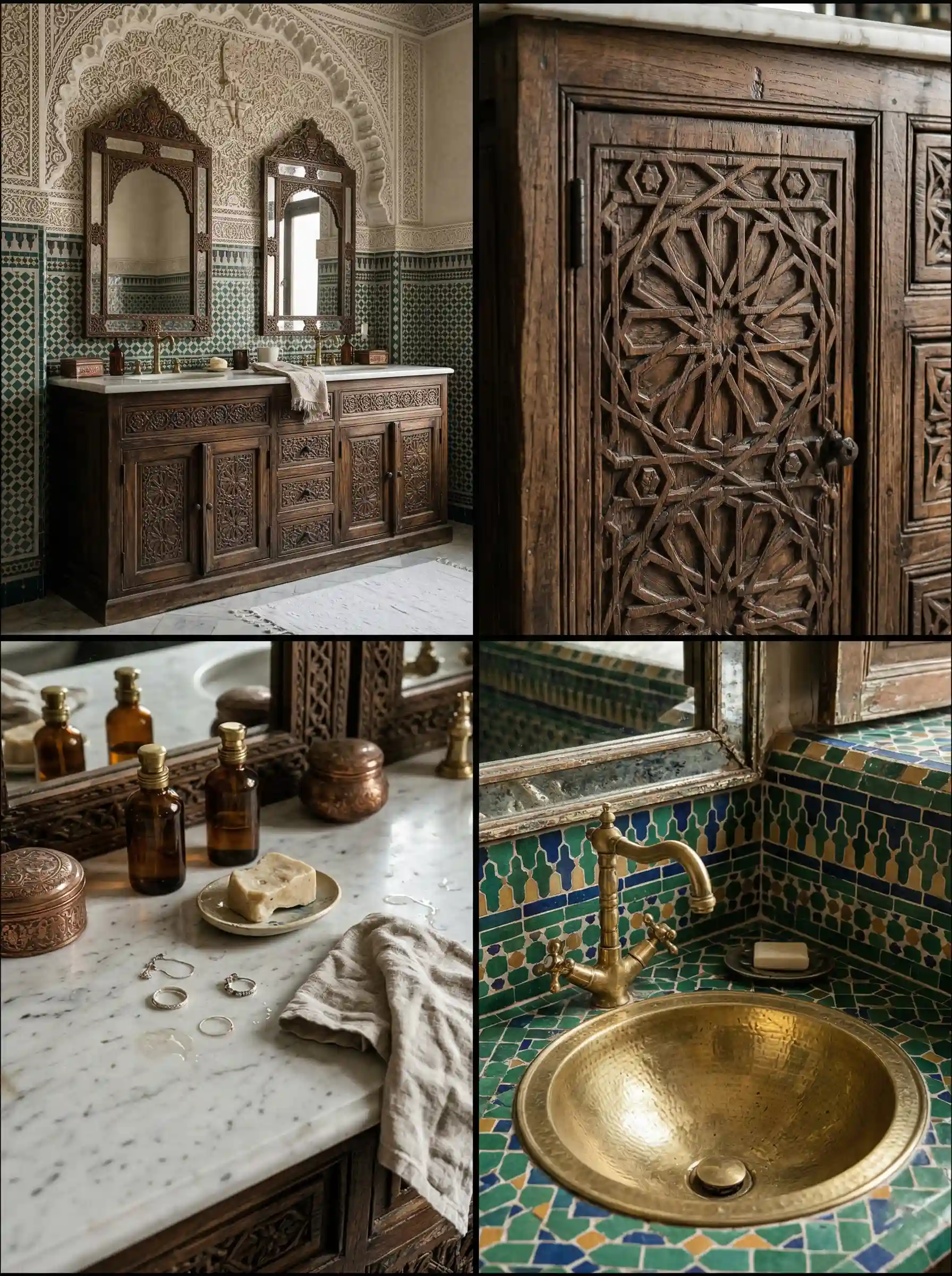 Casablanca Luxury Villas - Hand-Carved Vanity Details