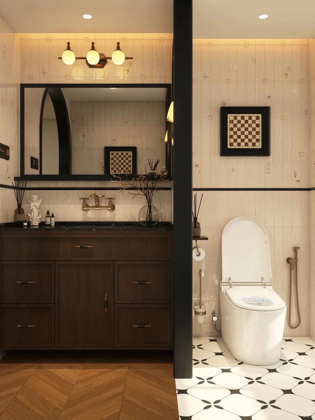 Modern American vanity installation at commercial property