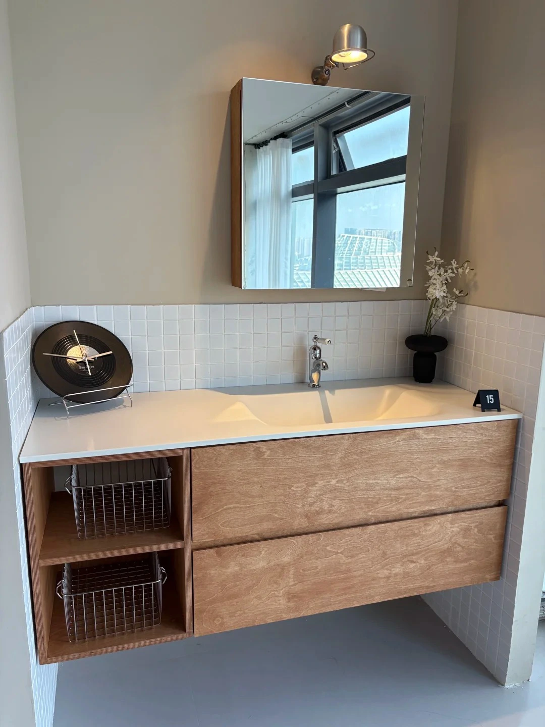 Luxury Master Bath Modern Vanity with Mirror Integration