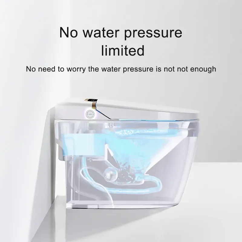 W9 One-piece Tankless Bathroom Siphonic Smart Toilet with No Water Pressure Requirement for Residential Project