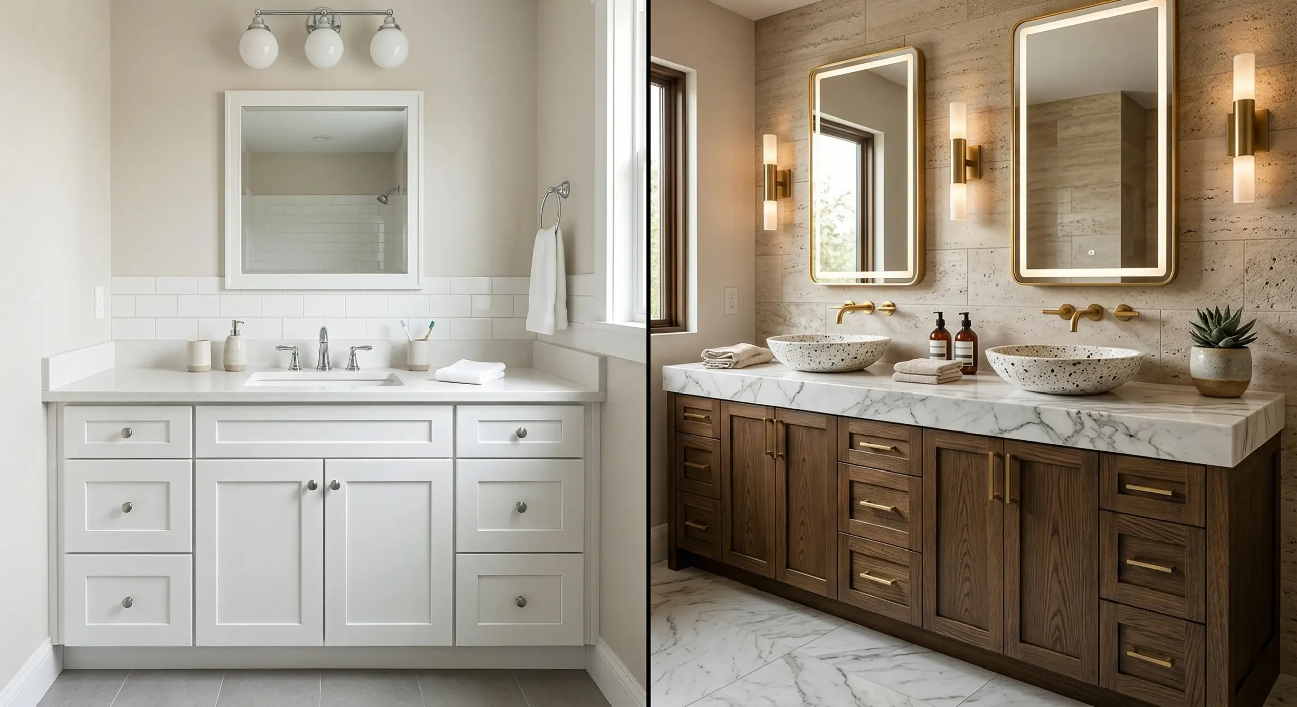 Standard and custom dimensions for American bathroom vanity project orders