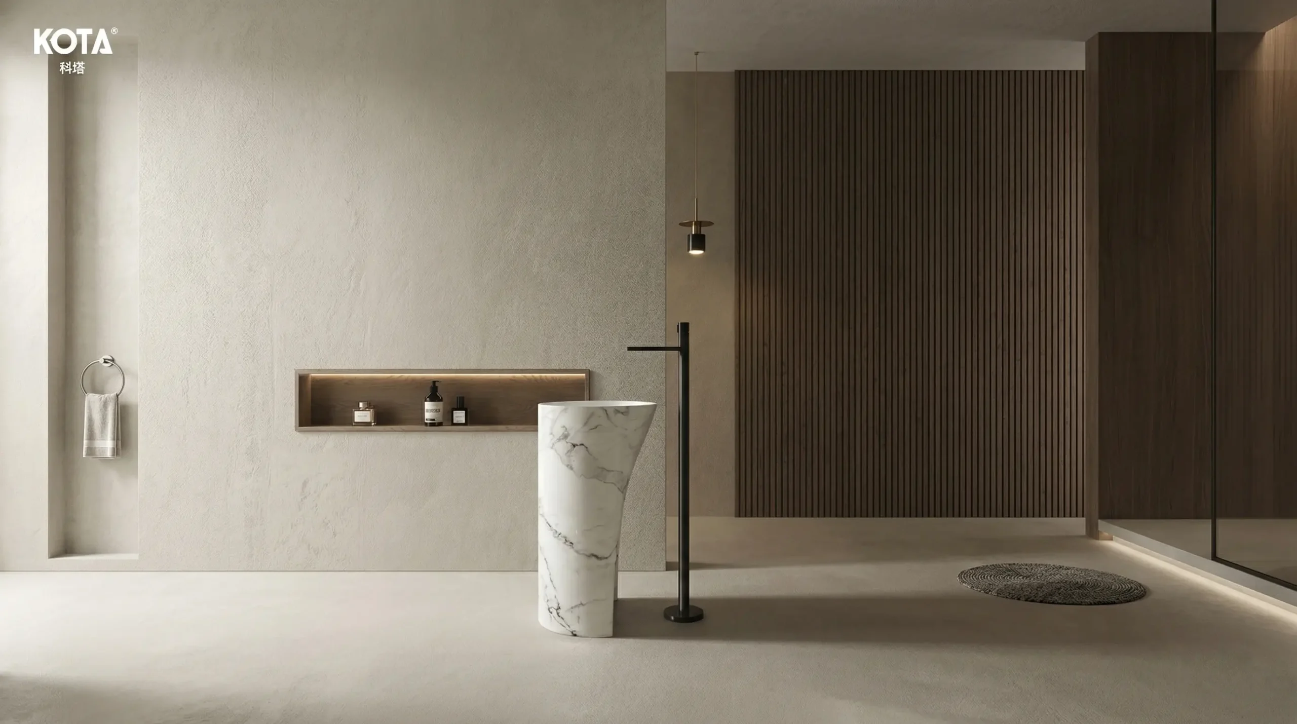 High-volume pedestal sink production line showing supply capability for large real estate projects