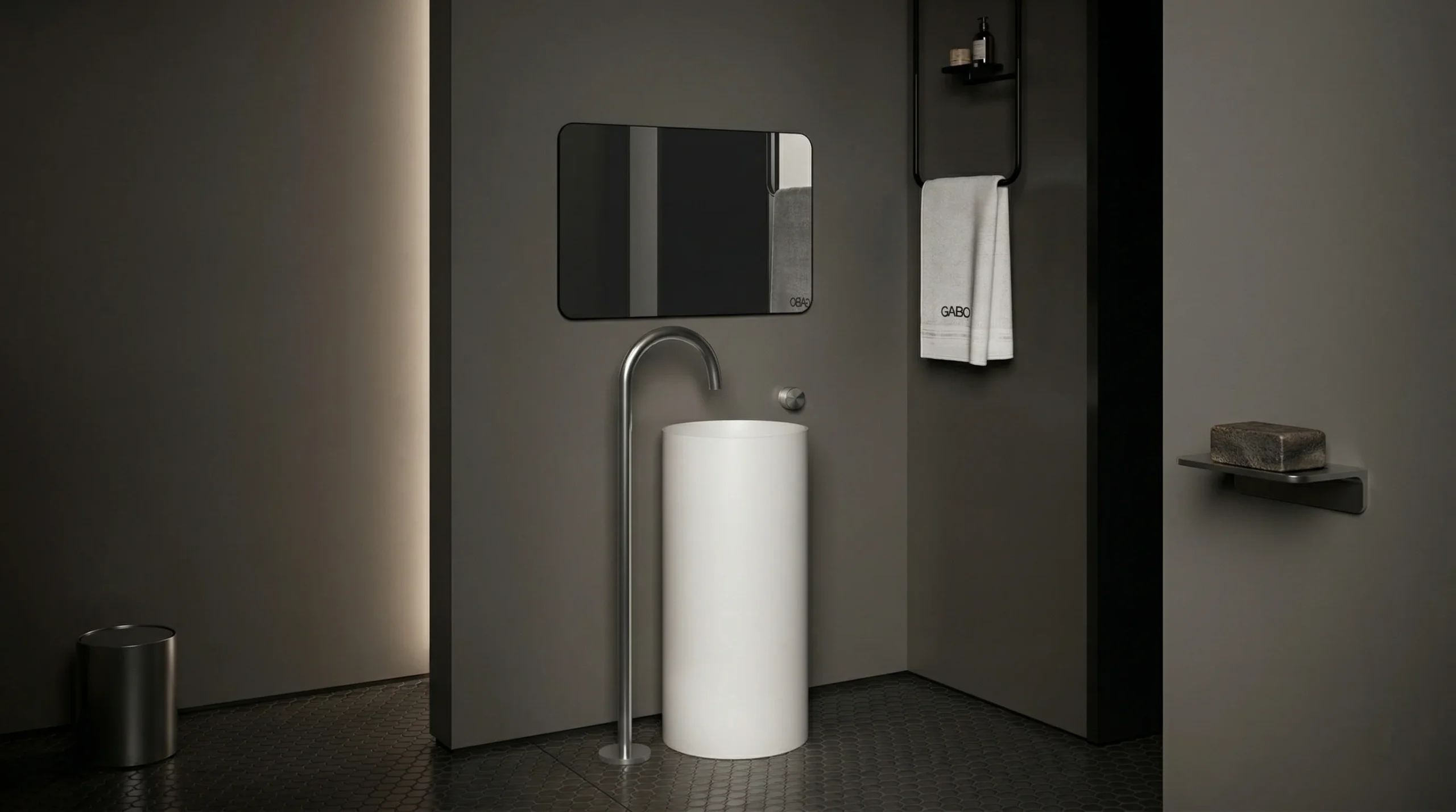 White luxury pedestal sink with high-fire ceramic finish