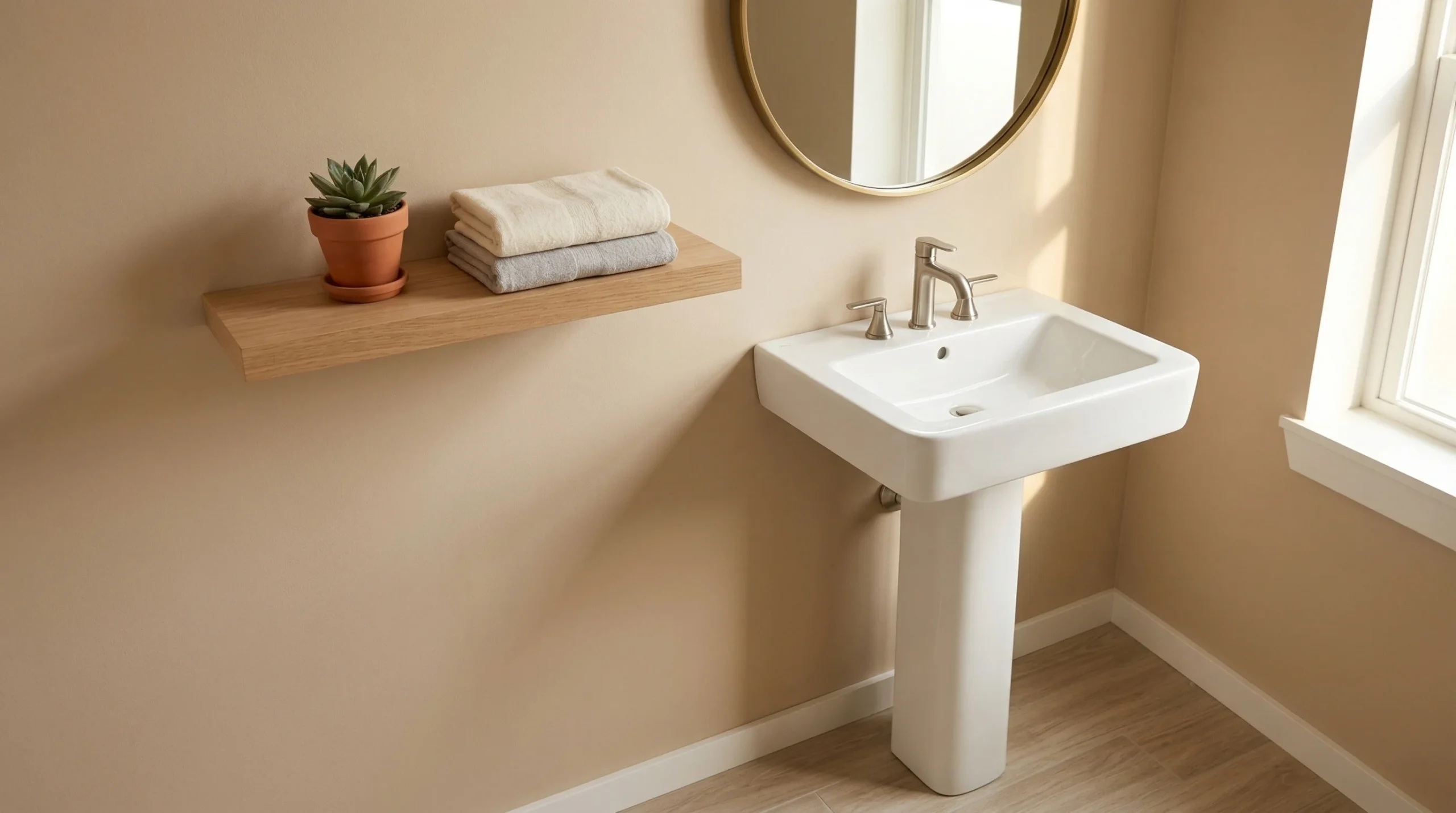 Space-saving ceramic pedestal sinks engineered for modern apartment units