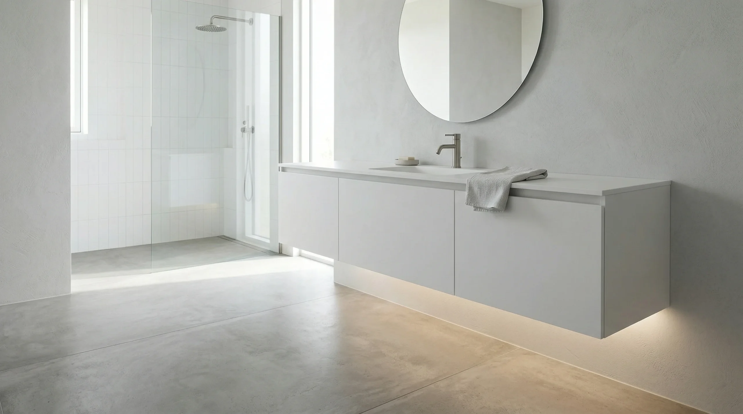 Minimalist flat panel American bathroom vanity for high-traffic urban condos