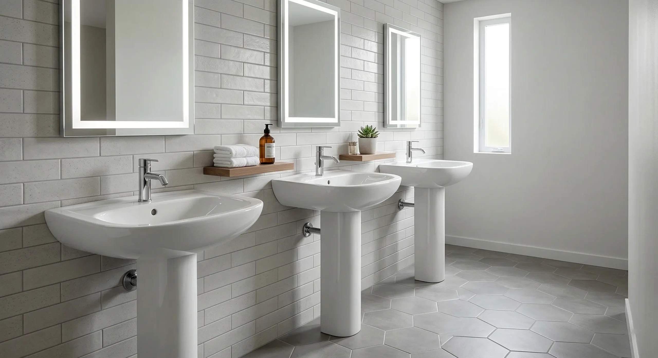 Wholesale porcelain pedestal sinks supplied for luxury hotel developments