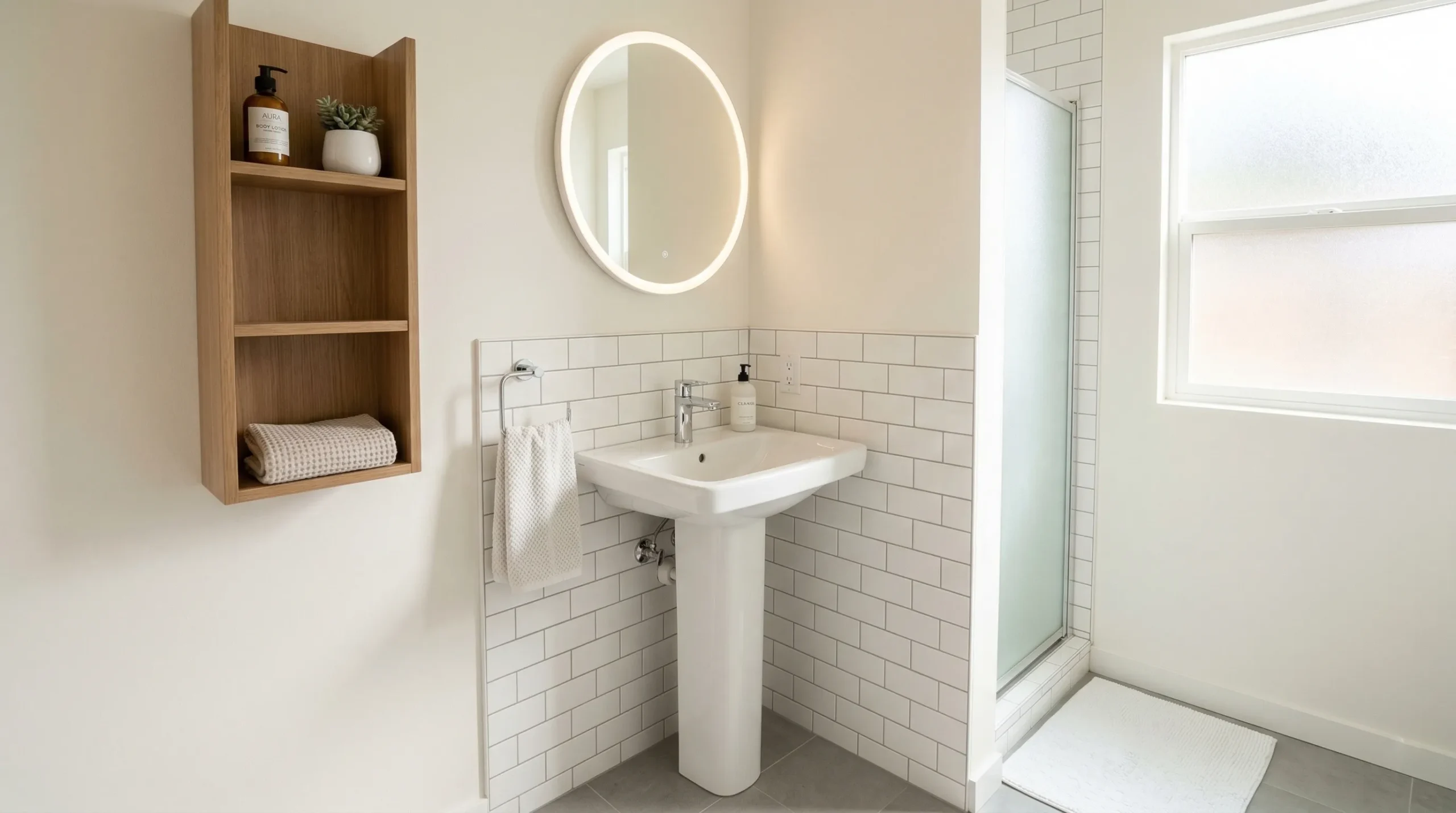 Space-saving porcelain pedestal sinks tailored for modern apartment projects