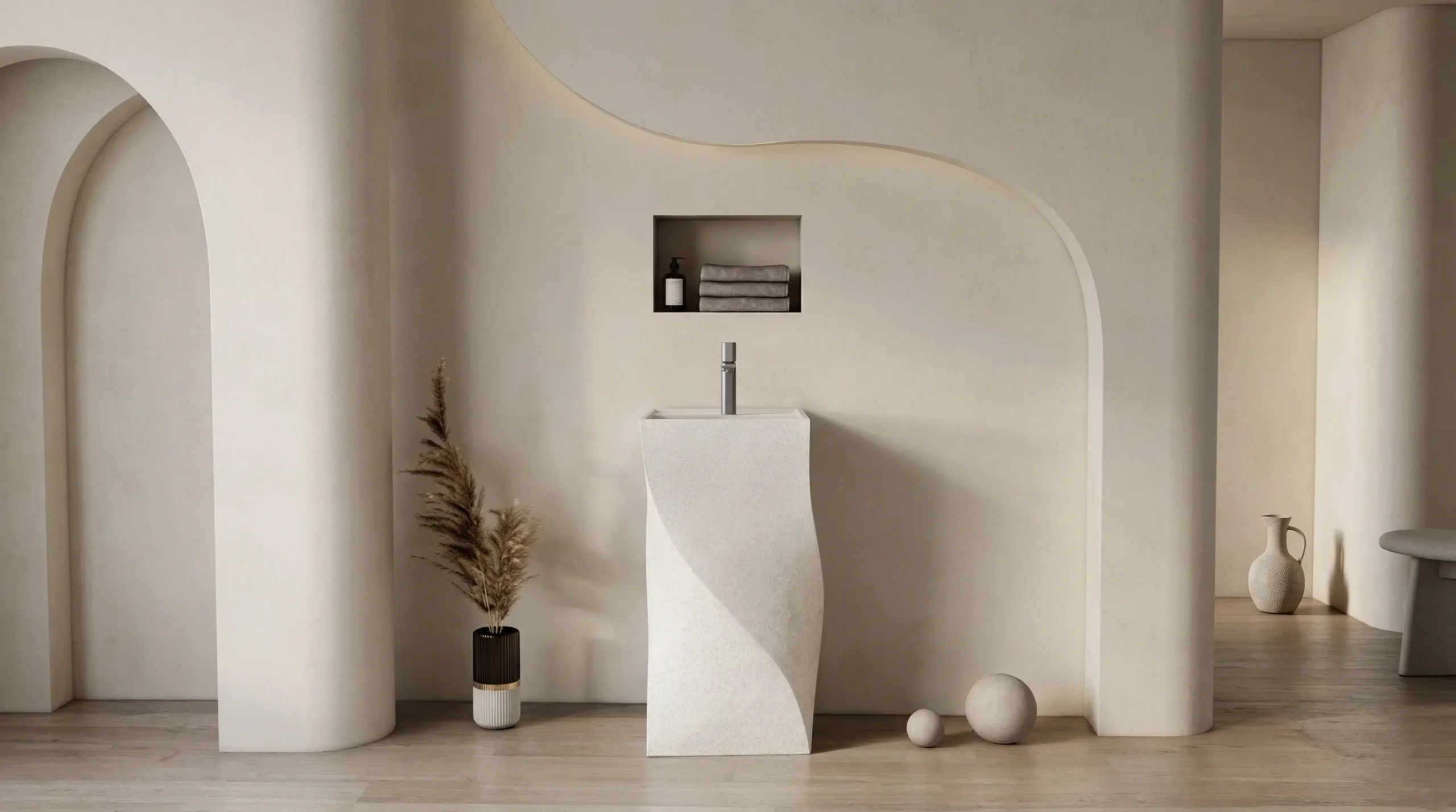 Modern design porcelain pedestal sinks by George for commercial use