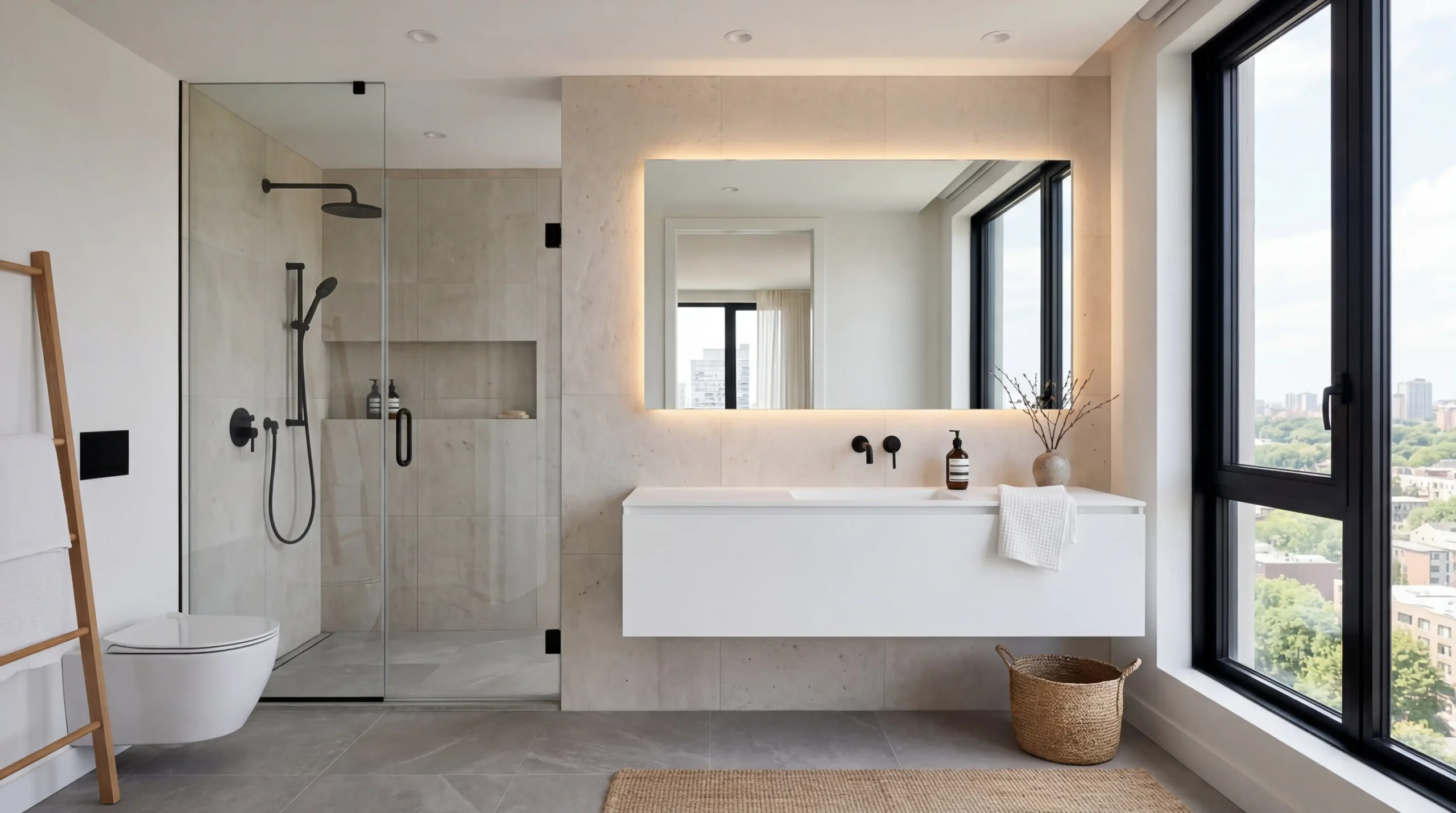 Solid surface vanity tops with integrated sinks for modern apartments and high-turnover rental properties