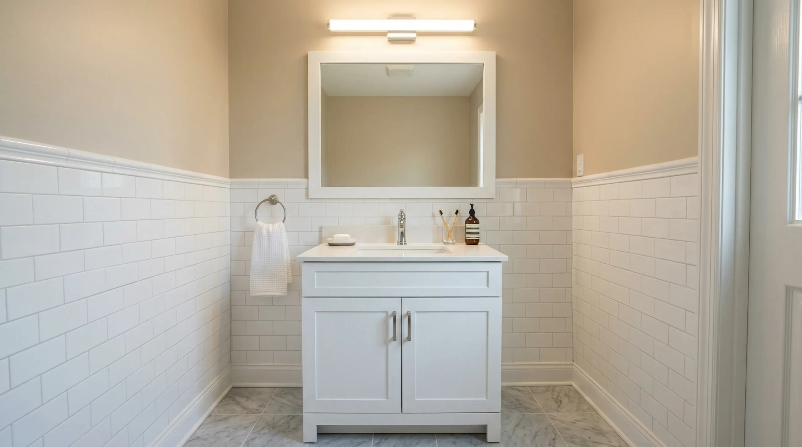 Standard single American bathroom vanity sizes for hotels