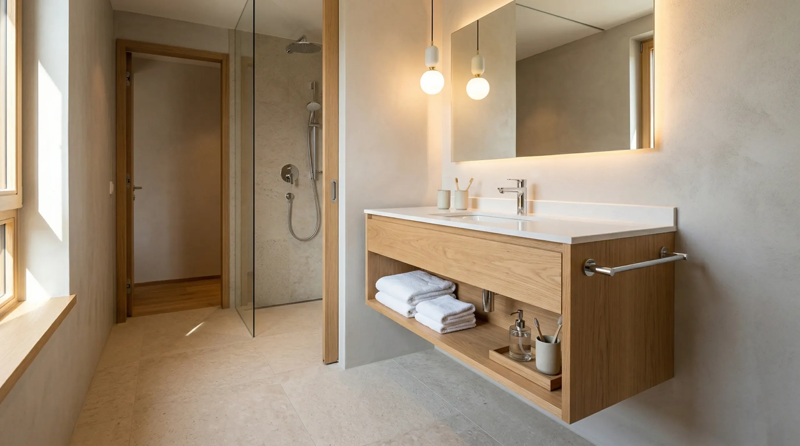 Compact wall-mounted hotel vanity for standard rooms and urban boutique projects by George