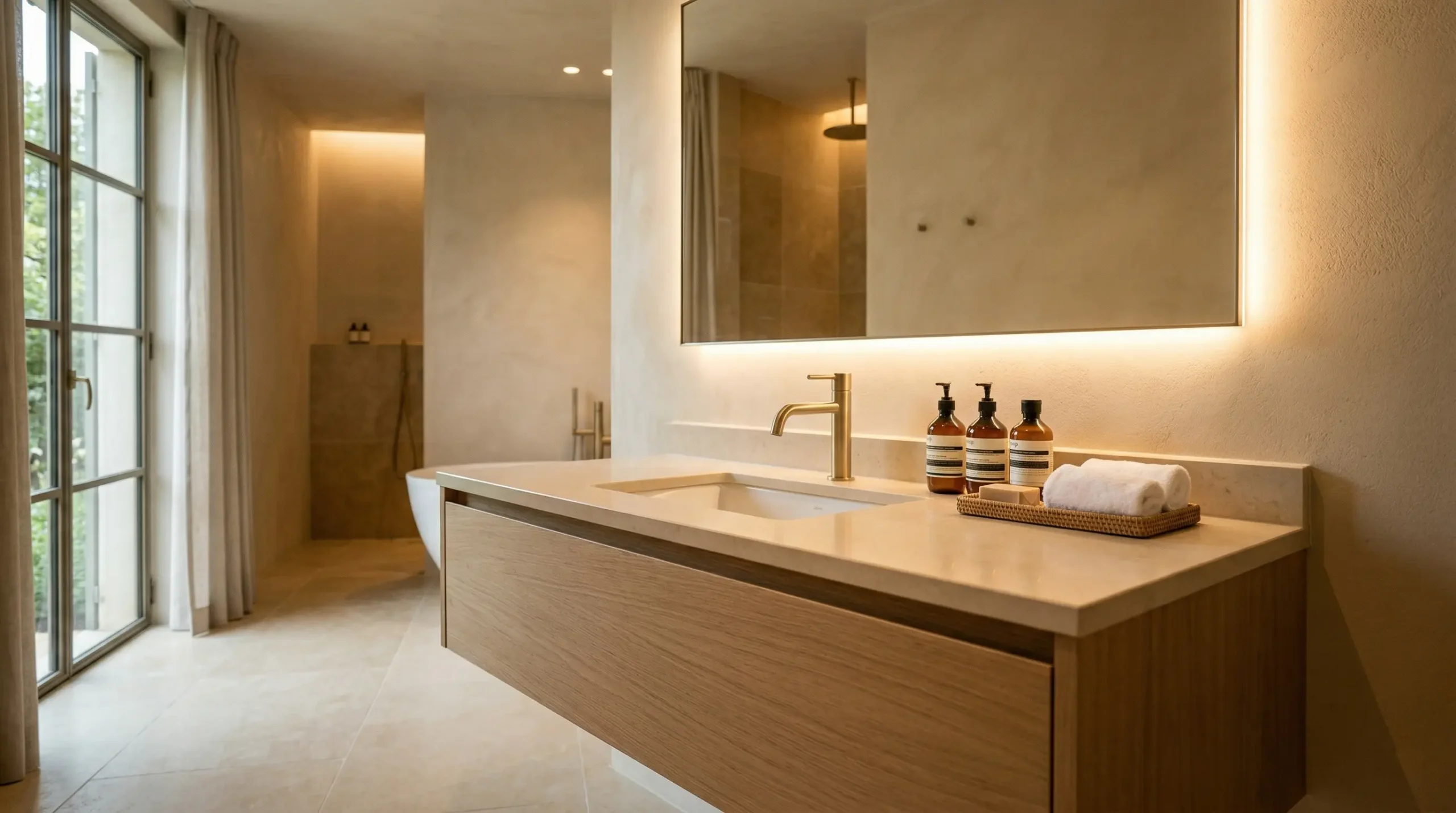 Premium Quartz Hotel Bathroom Countertops engineered for commercial durability