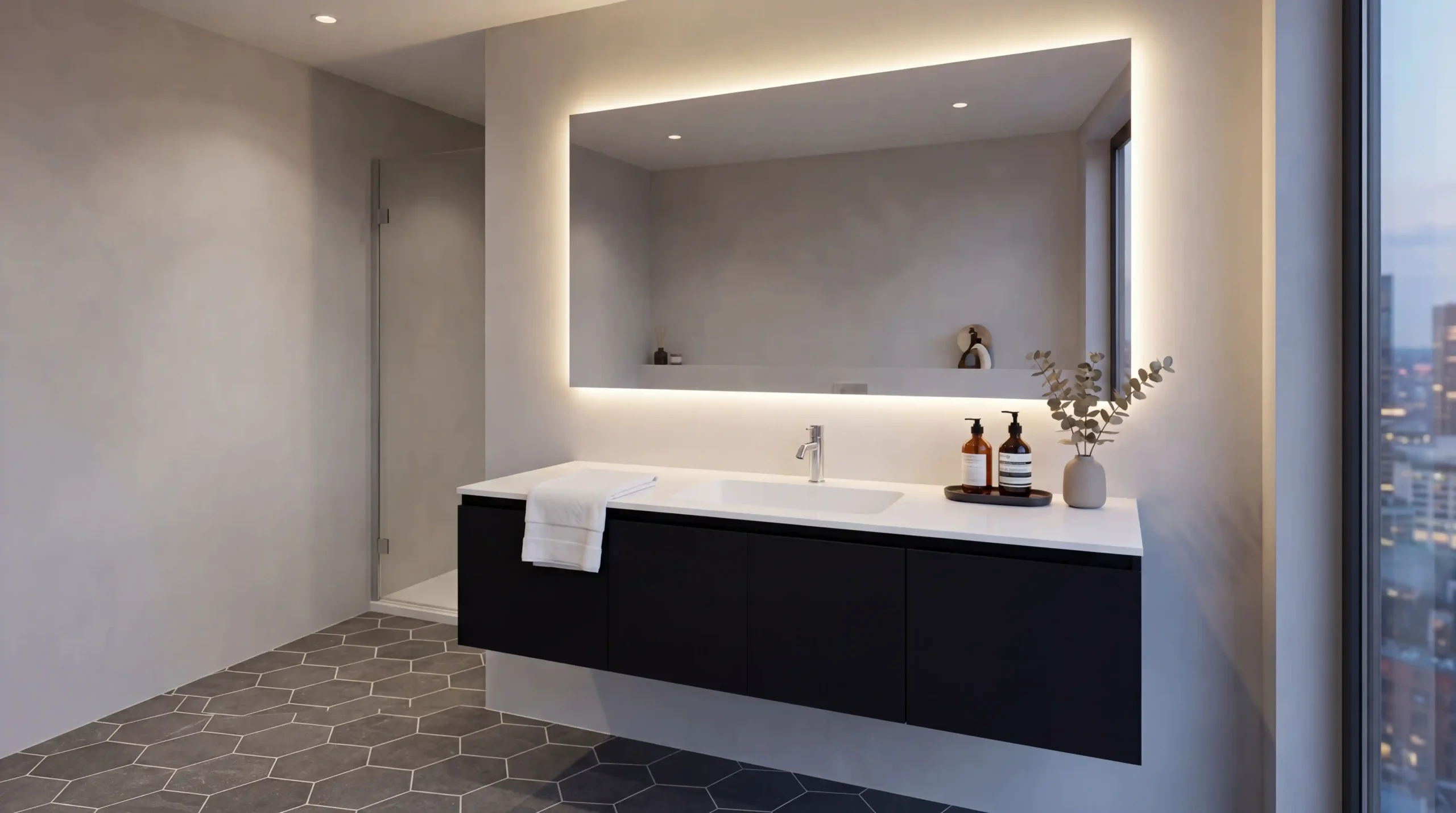 Modern Wall-Mounted Bathroom Vanity for Apartments