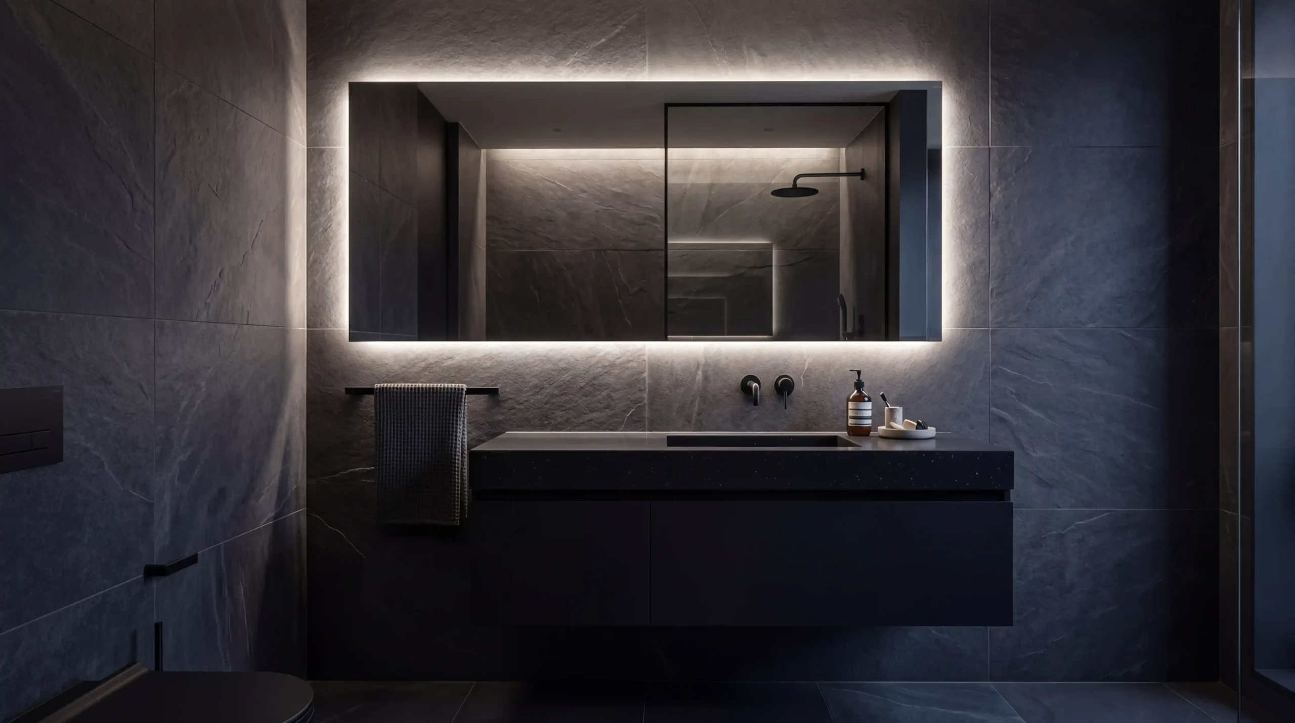 Modern Apartment Black Bathroom Vanity
