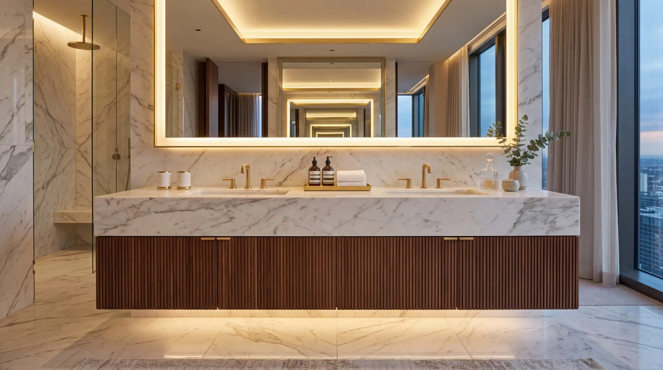 Custom Floating Bathroom Vanity for Hotels designed by George