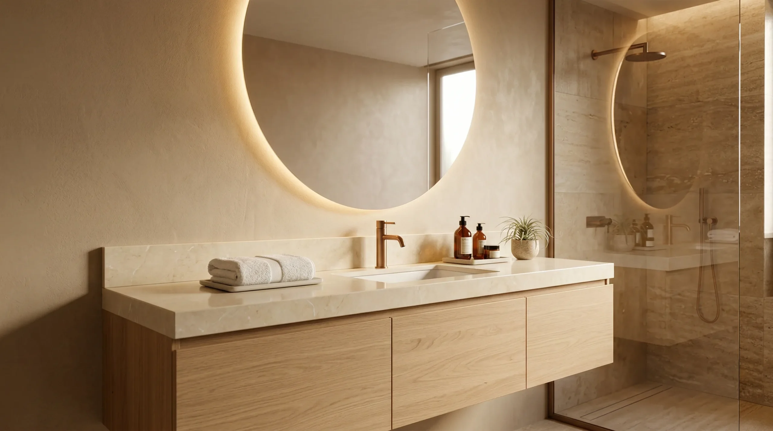 Elegant and durable Luxury Hotel Bathroom Cabinet design by Georgebuildshop