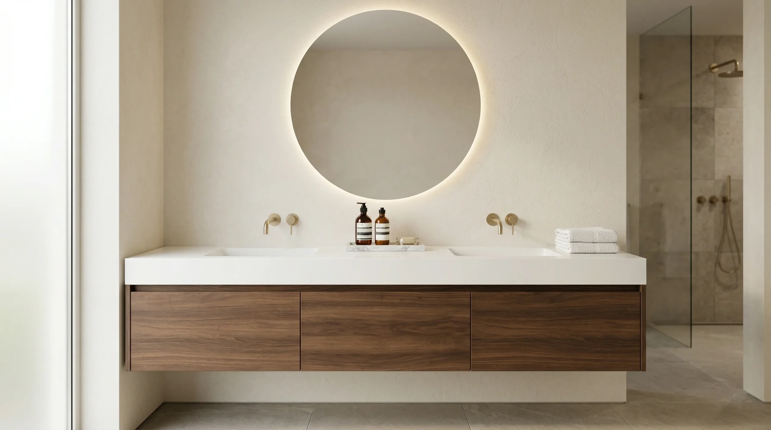 Modern Freestanding Vanity with Storage for commercial projects