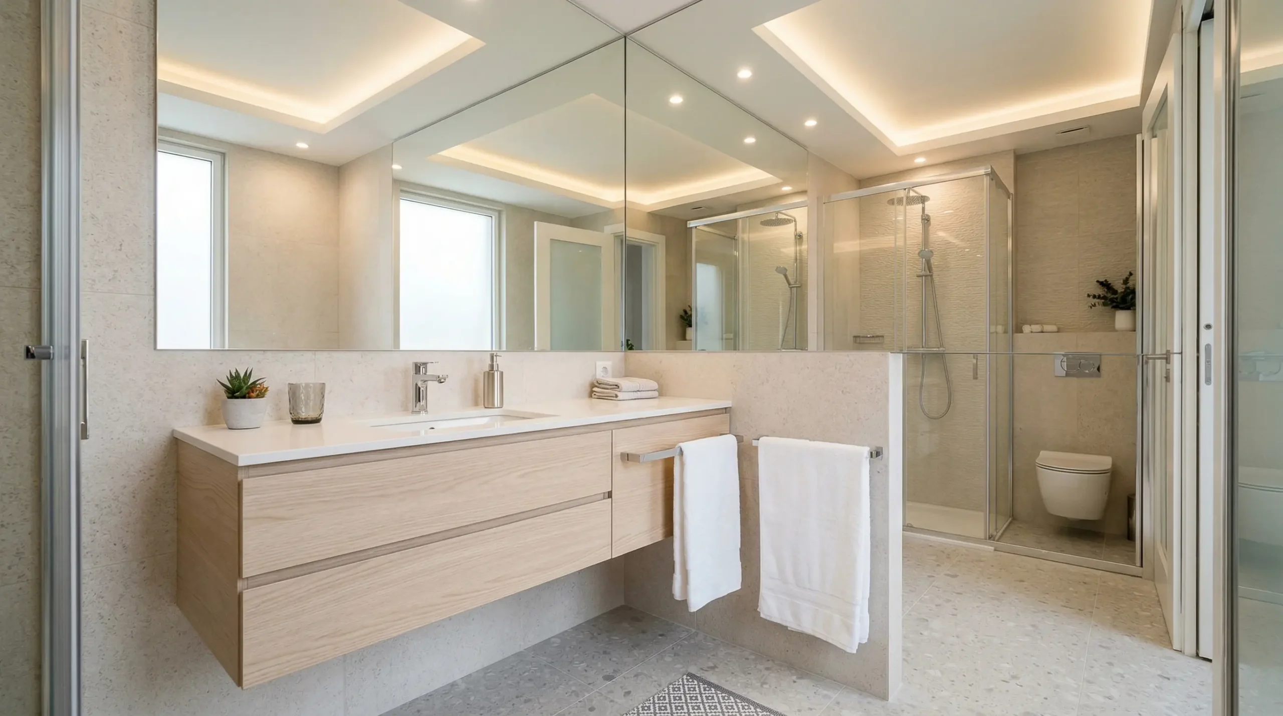 Space-Saving Small Hotel Floating Bathroom Vanity