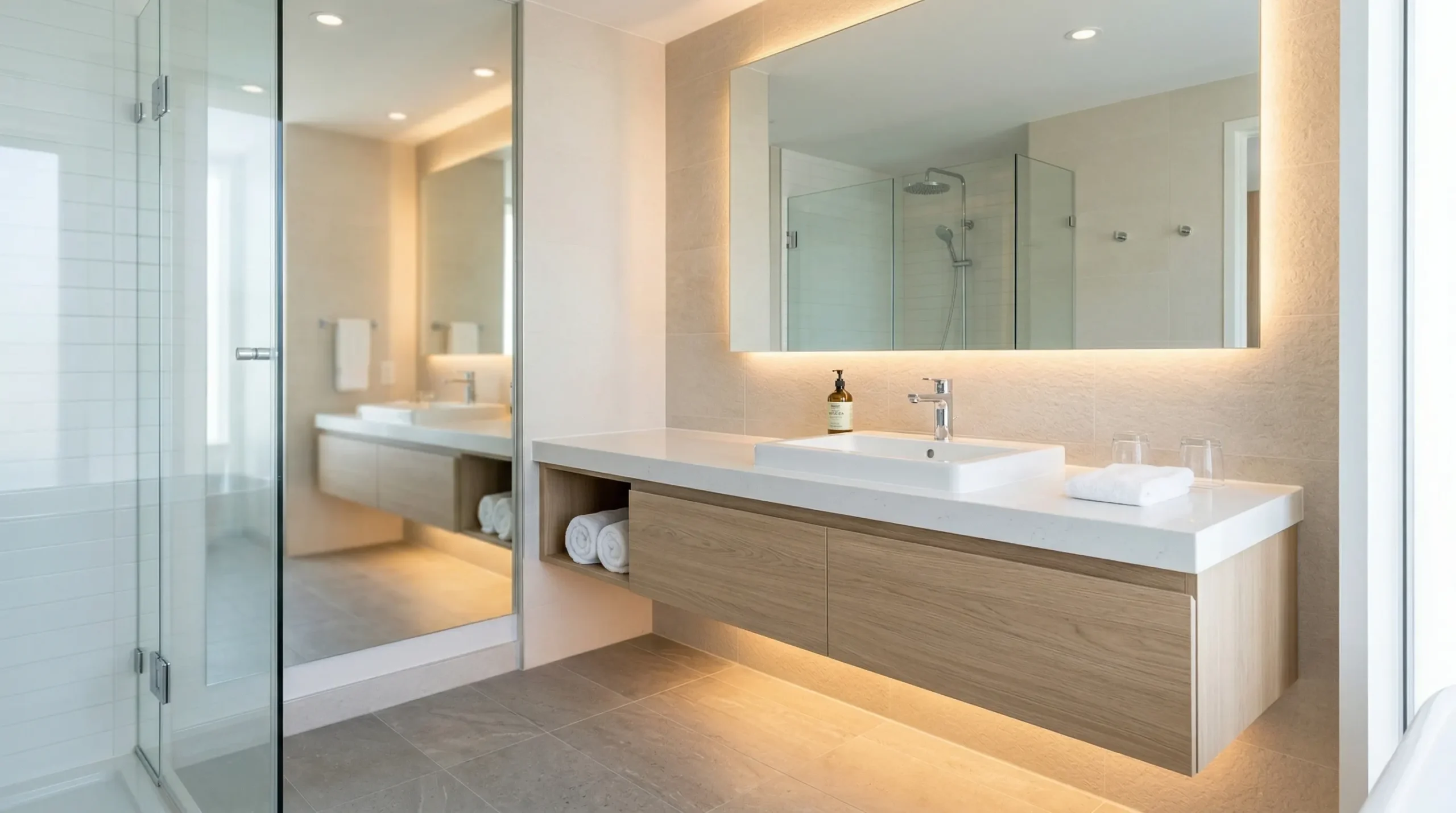 Easy-Install Hotel Floating Bathroom Vanity for Projects