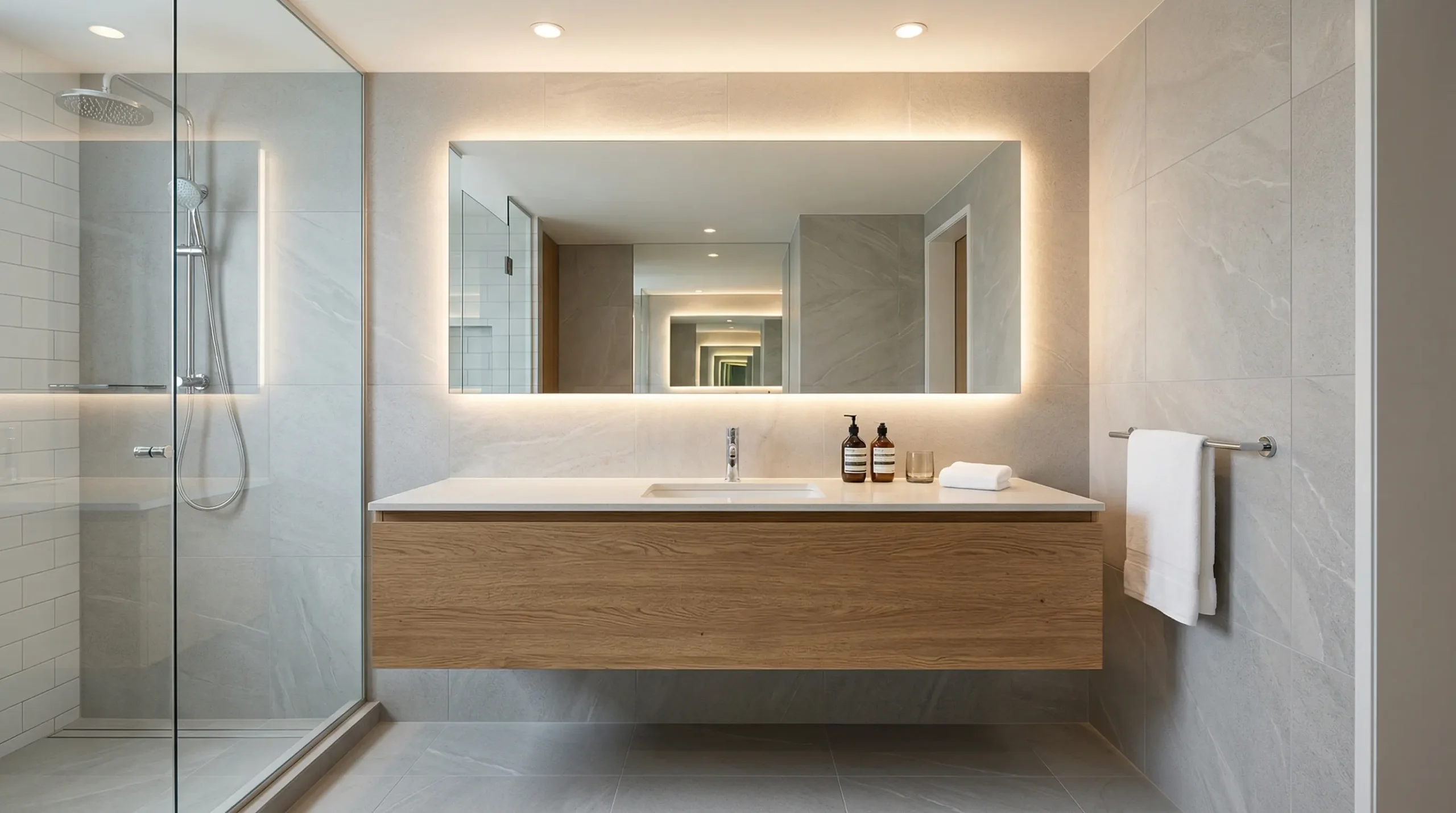 Prefabricated Hotel Floating Vanity with Undermount Sink
