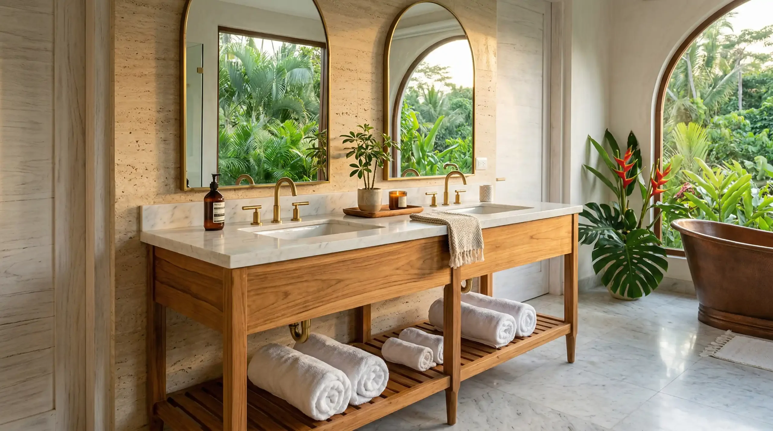 60 Inch Double Sink Freestanding American Bathroom Vanity for Resorts