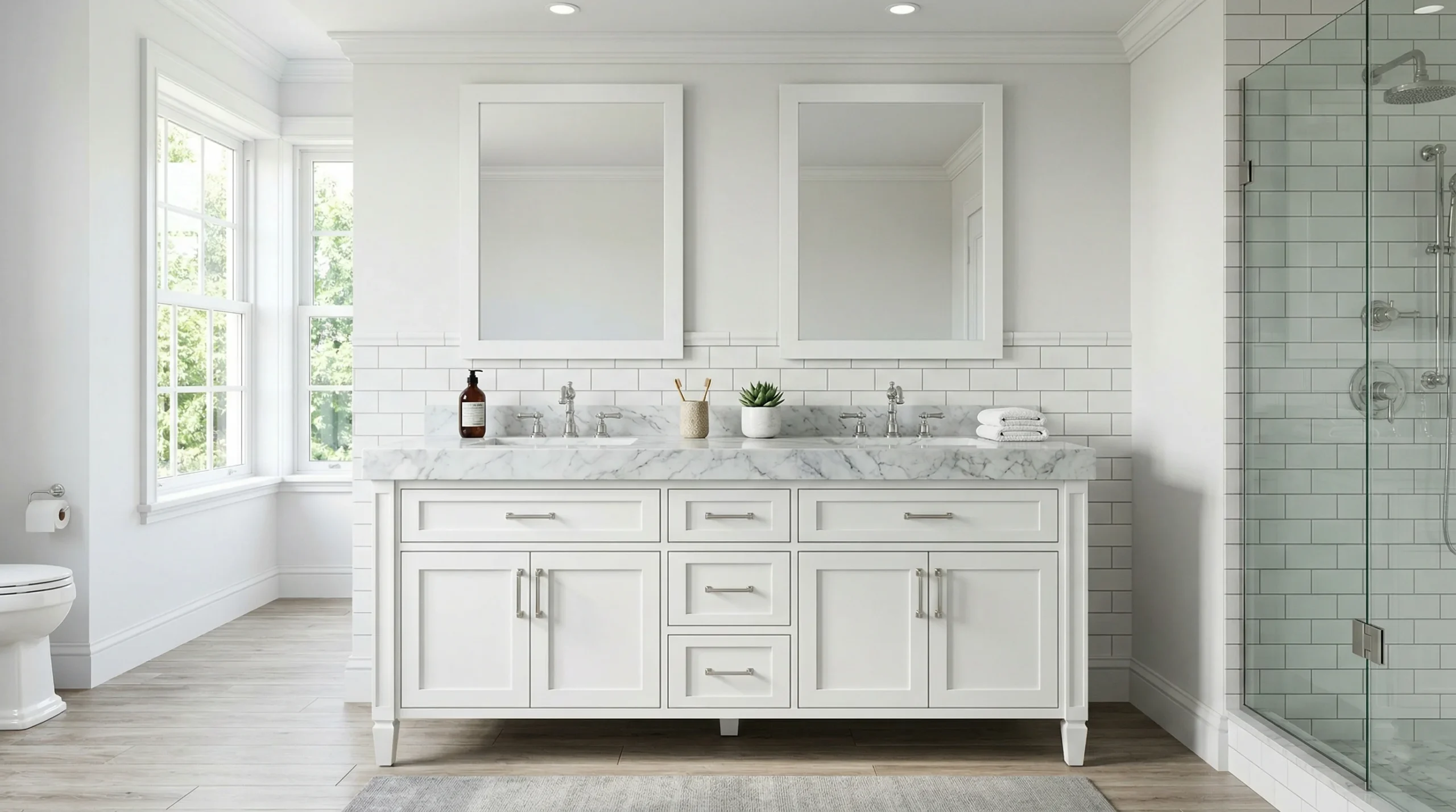 White Shaker Style Freestanding American Bathroom Vanity Wholesale